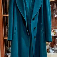 Cappotto lungo elegante Anni 60 Verde Smeraldo 