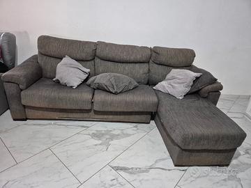 DIVANO LETTO MATRIMONIALE GRIGIO CON CONTENITORE 