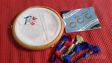 Cerchi in legno per ricamo porta ferri x maglia