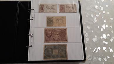 Raccoglitore con 114 banconote italiane, straniere