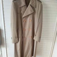 Trench doppiopetto lana beige