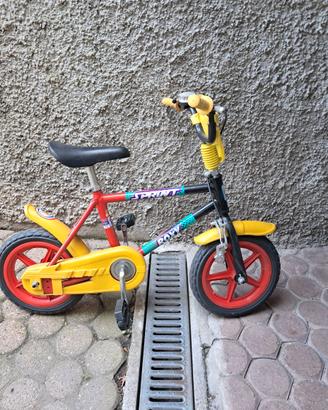 bici bimbo rossa e gialla 12 pollici