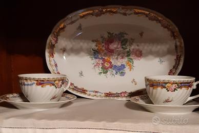 n. 2 tazze + piatto da portata ovale cm 36 x cm 24