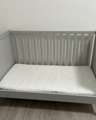 Lettino grigio 60x120cm con sponda