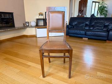 Sedie in LEGNO e PELLE del 1920