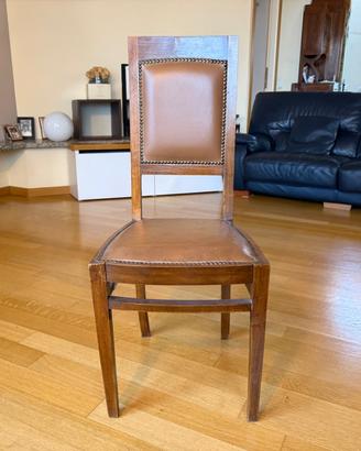 Sedie in LEGNO e PELLE del 1920