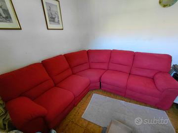 Divano angolare reclinabile manuale 5 posti