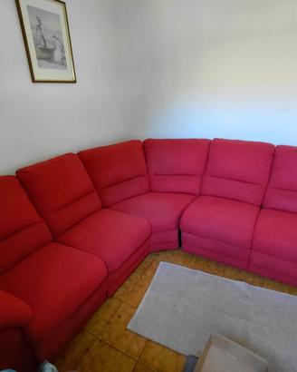 Divano angolare reclinabile manuale 5 posti