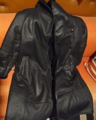 CAPPOTTO MONTONE SHEARLING NERO DONNA