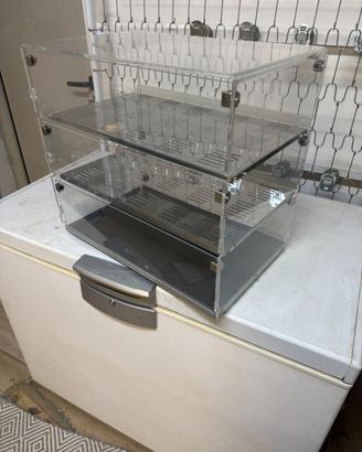 Vetrinetta espositore banco plexiglas, 3 ripiani