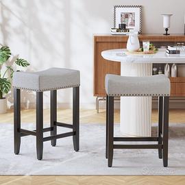 Set di 2 Sgabelli grigi 31P x 46l x 65,5H cm