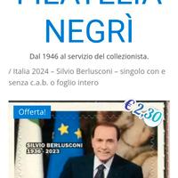 Silvio Berlusconi, francobollo Italia 2024