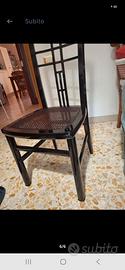6 sedie classiche di legno laccate ciliegio 