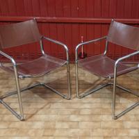 Poltroncine attesa in metallo e cuoio