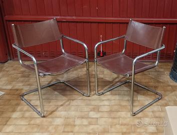 Poltroncine attesa in metallo e cuoio