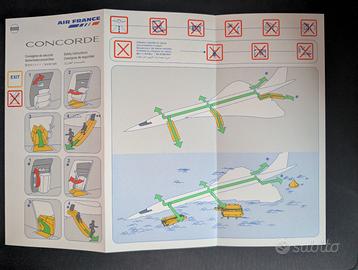 Concorde Air France Safety card instructions
