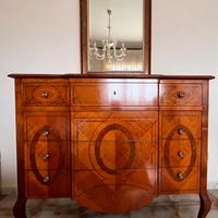 Trittico stile classico noce massello intarsiato