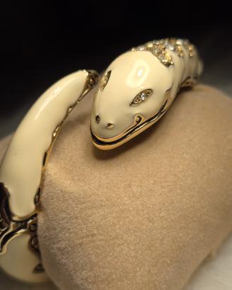 Bracciale vintage smaltato con cristalli