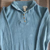Maglione vintage L. L. Bean in Cotone Turchese