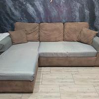 Divano letto 3 posti con penisola e cassettone