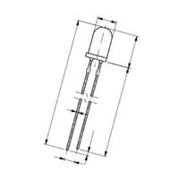 Led Ø 5mm, luce Rossa, lente diffused