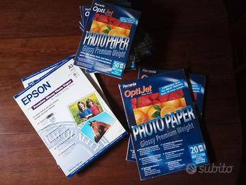 Lotto 10 pacchi sigillati carta fotografica A4 A3