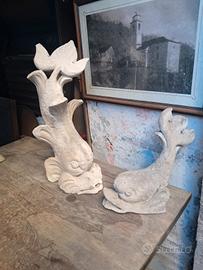 Delfini in cemento e polvere di marmo