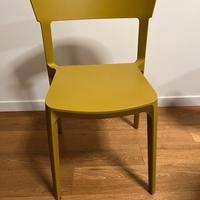 4 Sedie design Calligaris Argo col. senape opaco