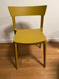 4 Sedie design Calligaris Argo col. senape opaco