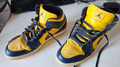 Nike Jordan 1 Mid Michigan gialle e blu – EU 46