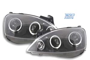 FARI PER OPEL CORSA C 00-06 ANGEL EYES LED FONDO N