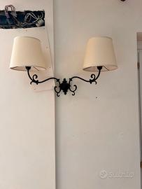 Set 3 lampade da parete/soffitto in ferro battuto
