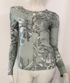 GUESS Maglia verde menta fantasia floreale