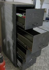 cassettiera in ferro schedario alt. 131x62x41 vint