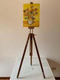 Cavalletto pittore regolabile e richiudibile