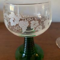 Bicchieri vetreria pregiata con decoro verde