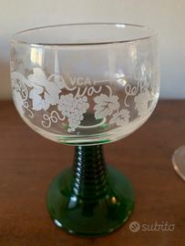 Bicchieri vetreria pregiata con decoro verde