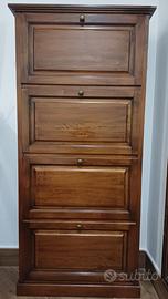 scarpiera in legno massello noce scuro