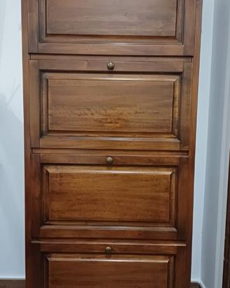 scarpiera in legno massello noce scuro
