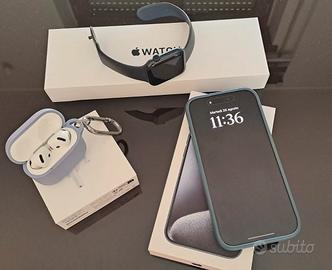 iPhone 15 PRO + ⌚️ SE 2024 + AirPods 4
