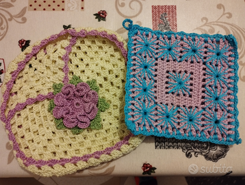 Portatovaglioli e presina uncinetto