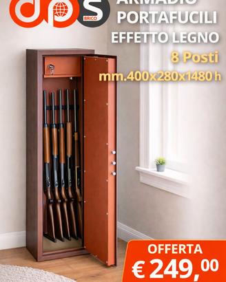 Armadio portafucili 8 posti finto legno
