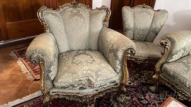 Divano + 2 poltrone + 2 poltroncine Luigi XVI