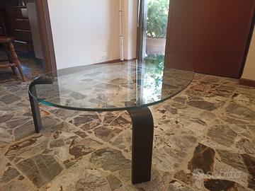 Tavolino da salotto in cristallo forma a goccia
