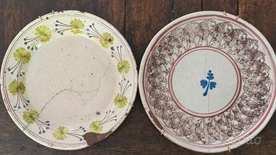 Antichi piatti maiolica Italia meridionale