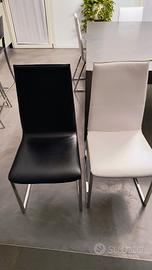 Sedie ecopelle bianche e nere