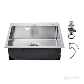Lavello da Cucina 55 cm in Acciaio con Accessori