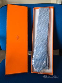 Cravatta Hermes azzurra