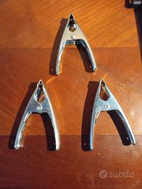 Set 3 morsetti a molla in metallo, lunghezza cm 10