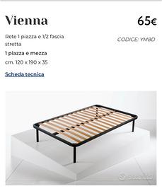 Materasso + rete una piazza e mezza